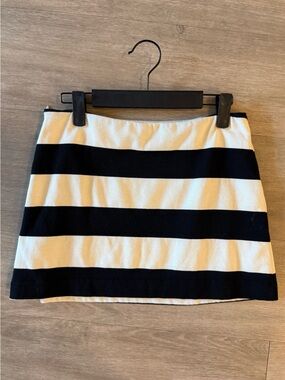 Classic Black and White Striped Mini Skirt